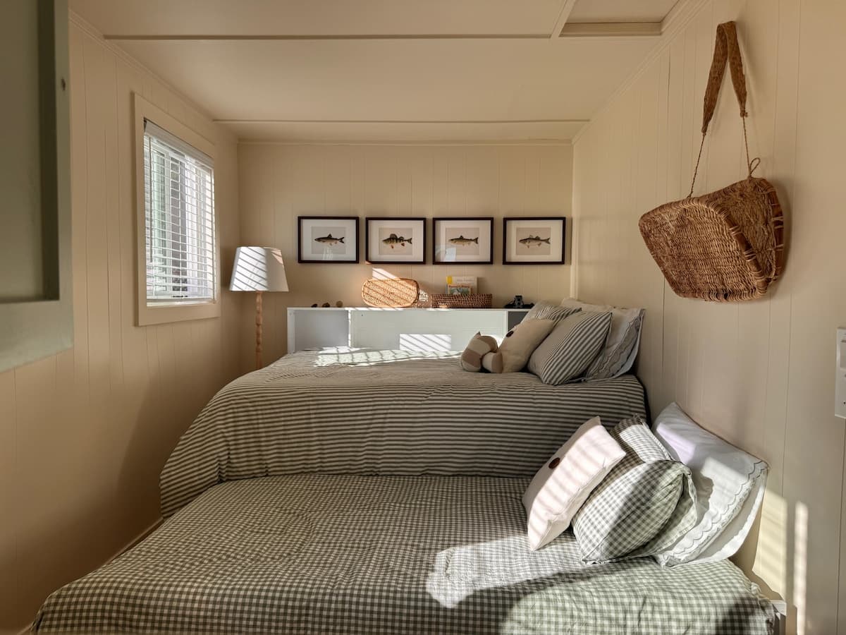 The second bedroom, from the foot of the bed.