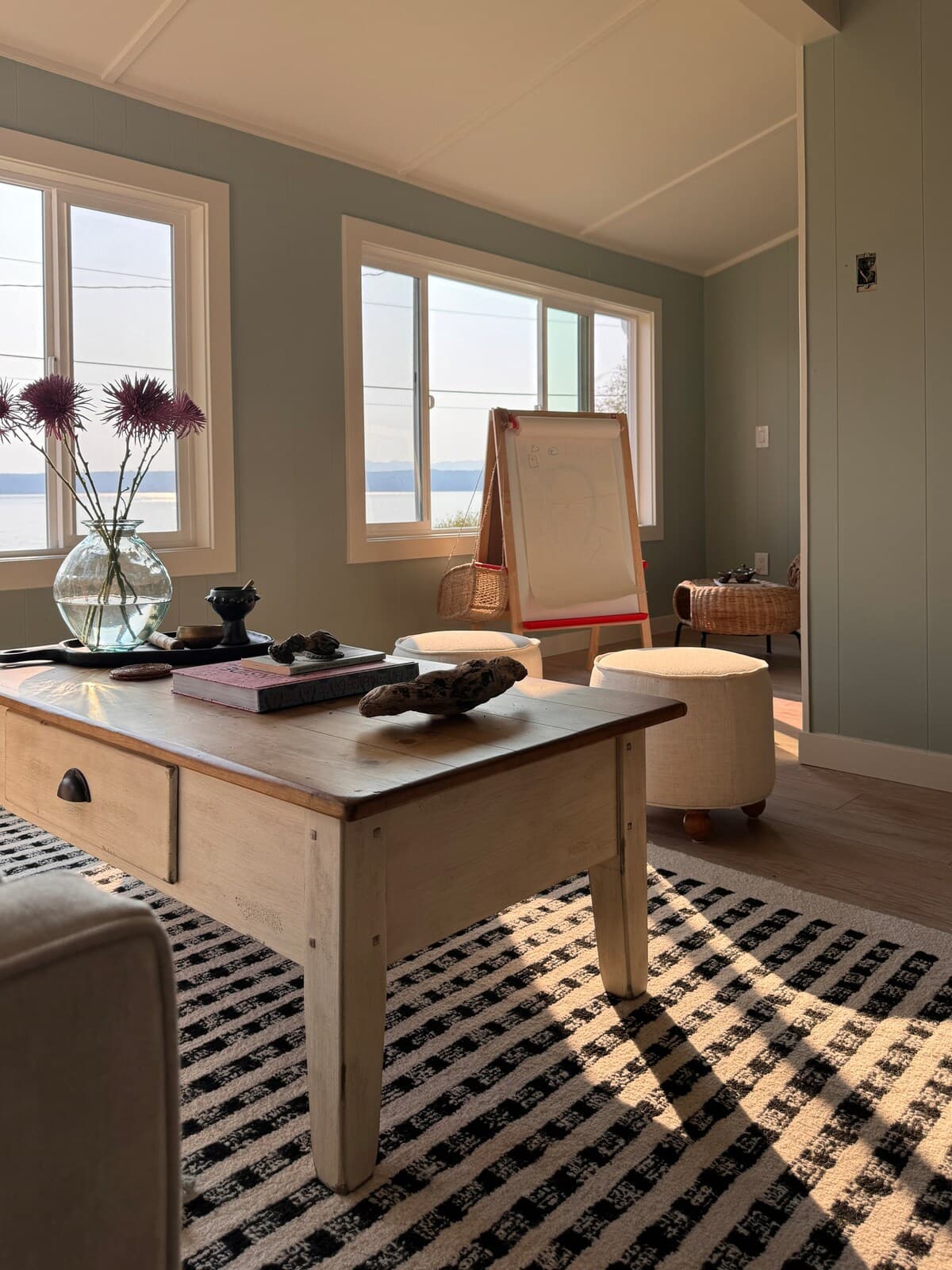The living room.