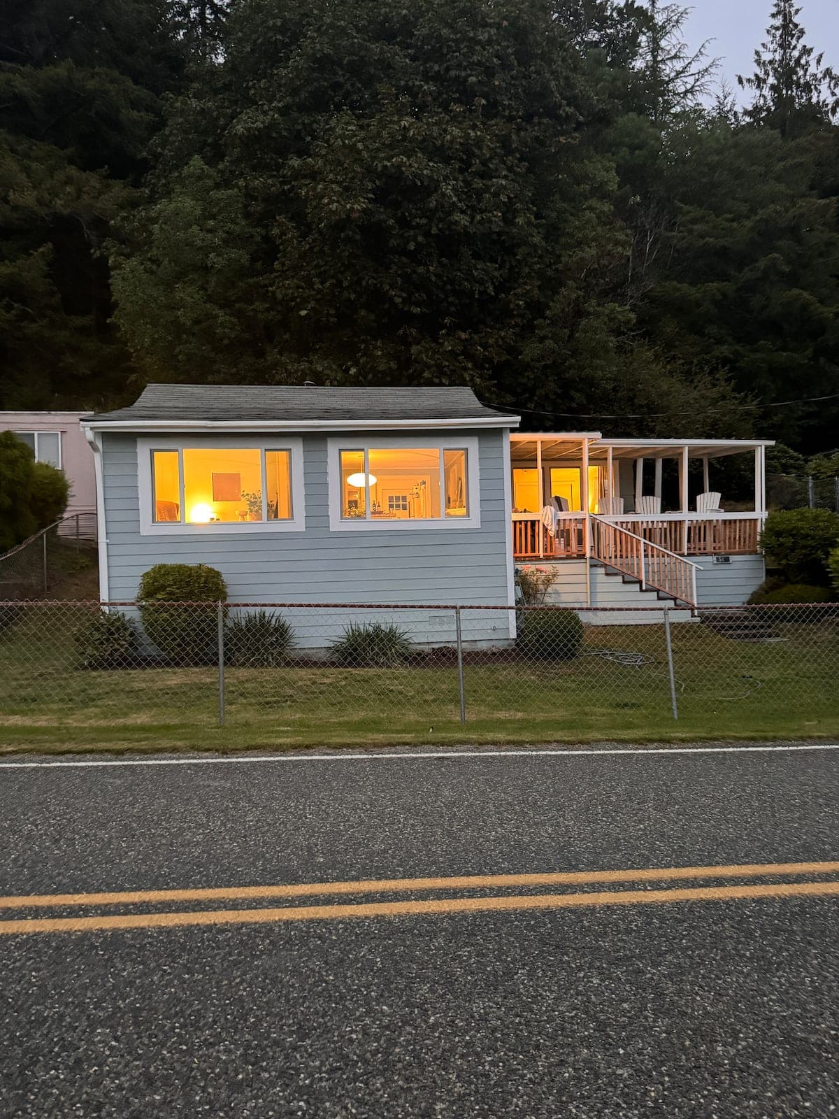 The cottage from the road.